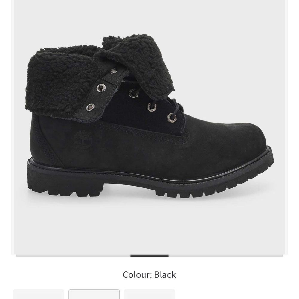 Timberland Foldover Lined Boots Black